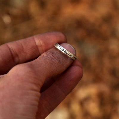 MADE TO ORDER || "You are here  x  how lucky you are" Sterling Silver Quote Ring