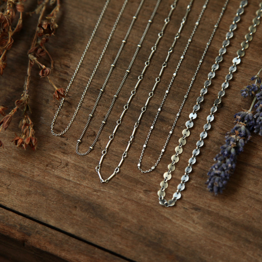 Simple Chain Necklace - Oxidized || Made to Order