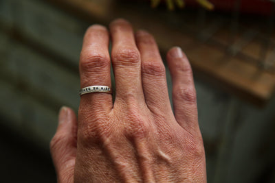 MADE TO ORDER || "Determined To Rise" Sterling Silver Quote Ring